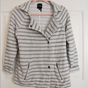 NIC and ZOE Asymmetric Striped Cotton Jacket